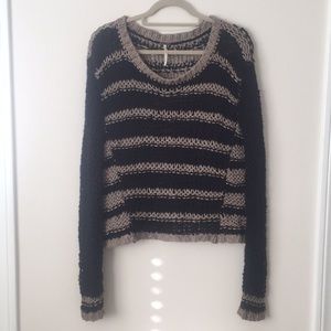 Free People striped crochet sweater